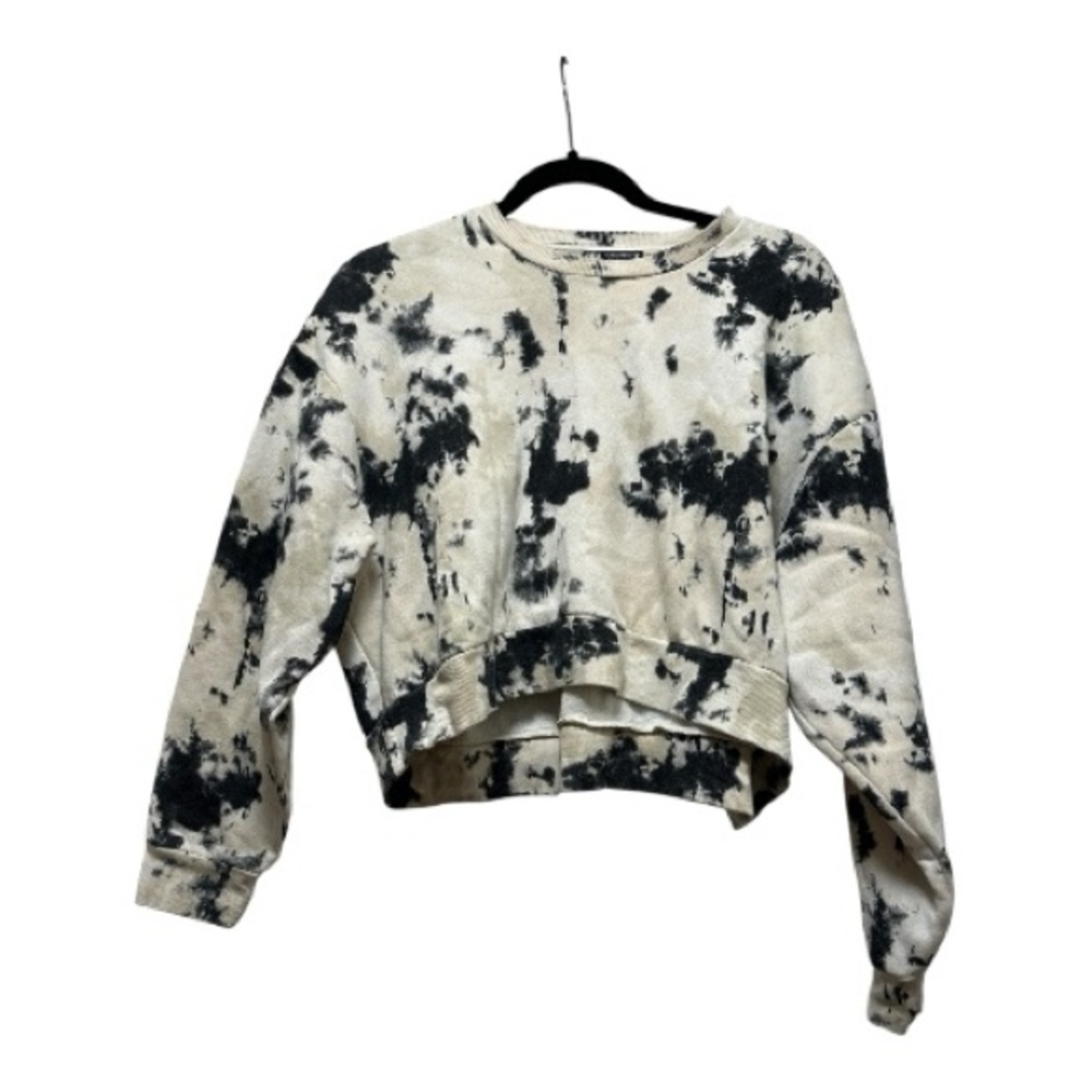 Zara Black and Cream Tie-Dye Sweatshirt